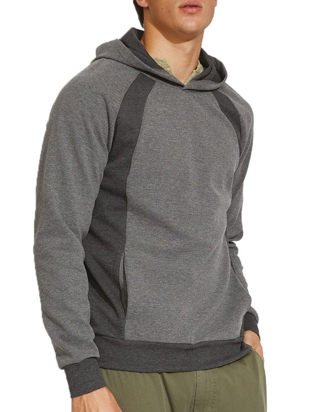 Civil Society Grey Colorblock Pullover Hooded Sweatshirt/1218